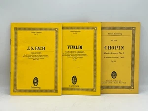 J.S. Bach Vivaldi Chopin Concertos Sheet Music Set of 3 Vols Edition Eulenburg - Picture 1 of 2