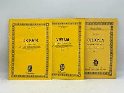 J.S. Bach Vivaldi Chopin Concertos Sheet Music Set of 3 Vols Edition Eulenburg - Image 1 of 2