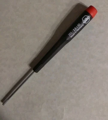 PRECISION HEX SCREWDRIVER 2.5MM x 60MM WIHA PART#26325  NEW MADE IN GERMANY - Image 1 of 3