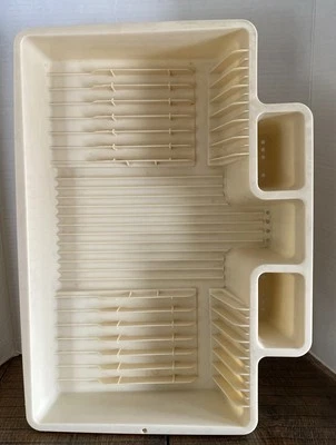Escurridor seco de platos Rubbermaid vintage beige grande estante de secado de plástico usado en excelente estado #6054 Foto 1 de 4