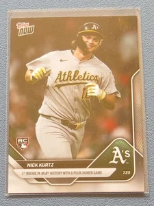 2025 Topps Now #464 Nick Kurtz RC 1st Rookie with 4 HR game Athletics - Picture 1 of 2