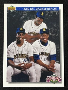 1992 Upper Deck #85 Ken Griffey Sr. / Craig / Ken Griffey Jr. Seattle Mariners - Picture 1 of 2