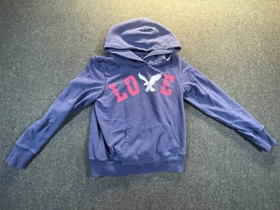 Mujer American Eagle Azul Rosa Blanco LOVE Sudadera con Capucha Grande L -1029 Foto 1 de 4