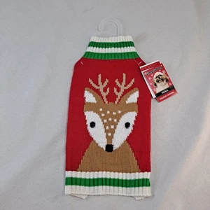 Simply Dog Christmas Sweater Size S Reindeer Red Multi - Picture 1 of 5
