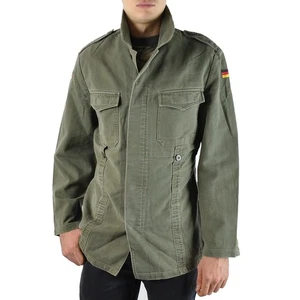 Chemise veste épaisse en coton moleskine kaki t. S Armée Allemande bundeswehr - Foto 1 di 1