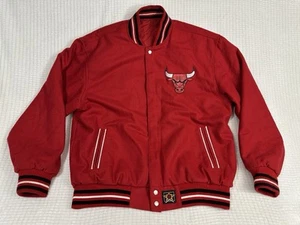 Vintage JH Design NBA Chicago Bulls Wool Blend Reversible Jacket Men Size XL - Picture 1 of 24