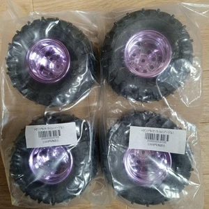 Monster Spike Tire Set With Purple Plated Wheels Limited Edition Tamiya Event Ve - Picture 1 of 3