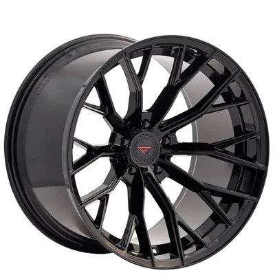 F20x10/R20x12"Staggered Ferrada Wheels F8-FR9 Obsidian Black Flow Formed (S03) - Image 1 of 4