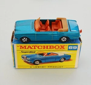 Matchbox Superfast #69 Rolls-Royce Silver Shadow Coupe, DARK METALLIC BLUE, Rare - Foto 1 di 7