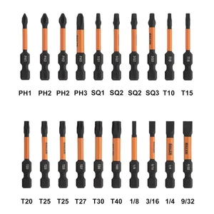 Set punte cacciavite Railer 20 pezzi - Premium S2 acciaio 2" Phillips, Robertson Torx & - Foto 1 di 7