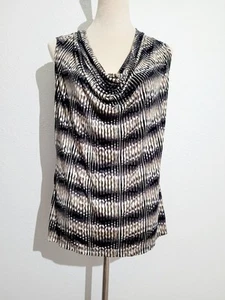 Worthington Stretch Black, Brown, White Women's Sleeveless Top Size Large - Picture 1 of 9