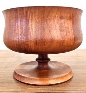 Richard Nissen Teak Footed Bowl Compote Center Piece Turned Danish MCM AMAZING! - Picture 1 of 14