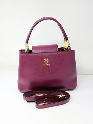 NEW Vera Pelle Italy Top Handle Crossbody Wine Burgandy - Image 1 of 4