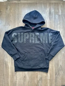 Supreme FW14 Banner Pullover Hoodie sz M Black | Box Jacket Sweater Coach - Picture 1 of 6