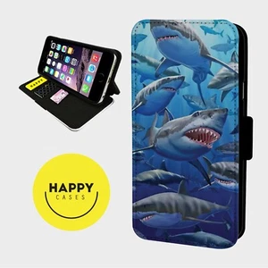 HUNGARY SHARKS PREDATORS - Faux Leather Flip Phone Case Cover- iPhone/Samsung - Picture 1 of 5