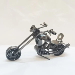 Collectible Motorcycle Sculpture Handmade Recycled Metal Art Motorbike Model Toy - Picture 1 of 23