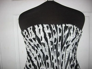 Nuevo con etiquetas Vestido Blanco y Negro Mercado Negro Sin tirantes Talla 2 Precio de venta sugerido por el fabricante $138 - Imagen 1 de 6