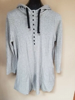 Kensie Mujer Manga Larga Sudadera con Capucha Cortina Bolsillo Sudadera Vestido Grande Gris Foto 1 de 4