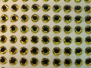 480pc 2mm Gold 3D Soft Molded Holographic Fishing Lure Eyes Lure Crafting