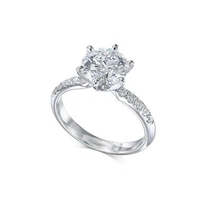 14k White Gold Ring D VVS2 2.70 Ct Lab-created Diamond IGI Certificate Love Gift - Picture 1 of 30