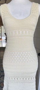 NWT SOLID & STRIPED SML 2/4 Rhoda Crochet Midi Sundress Beach Pool Coverup Beige - Picture 1 of 10