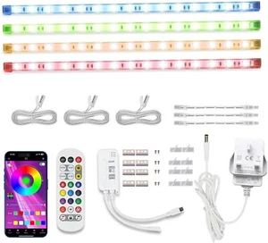 Cefrank RGBW LED Strip Lights Kit - 4Pcs 30cm Linkable RGB LED Light Bar Kit - Picture 1 of 3