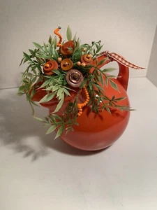VTG Button Bouquet-Orange Pitcher/Fall~Autumn~Halloween~Farmhouse~Country~Decor - Picture 1 of 5