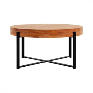 33.86"Modern Retro Splicing Round Coffee Table - Picture 1 of 20