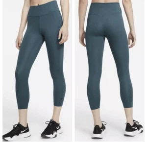Nike One Luxe Mid-Rise Dark Teal Cropped Dri-Fit Leggings Gr. XS grün NEU - Bild 1 von 4