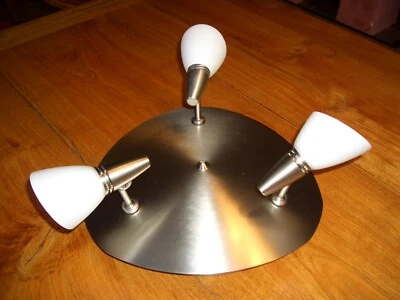  Deckenstrahler 3 flammig Spot Deckenleuchte,weiße Gläser als Ersatzteil zerlegt - Bild 1 von 4