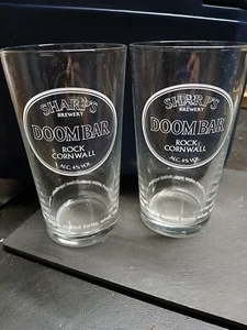 2 X New Sharp's Doom Bar Amber Ale Rock Cornwall One Pint 20oz Beer Glass PUB - Picture 1 of 2