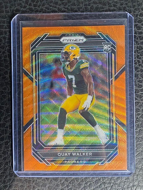 2022 Panini Prizm Orange Wave #373 Quay Walker 33/60 ROOKIE RC PACKERS