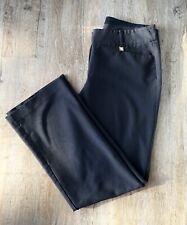 Anne Klein size 10 Black midrise flare Dress Pants gold tag logo label pockets