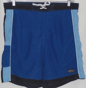 VINTAGE OP SPORT Gr. S (36") HERREN BLAU & SCHWARZ BOARDSHORTS (#S16) - Bild 1 von 4