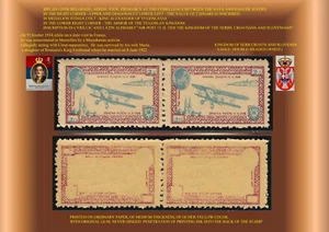1928 RARE AIR ESSAY KINGDOM OF SERBS ,CROATIANS  AND SLOVENIANS,BIPLANE PAIR NH - Picture 1 of 1