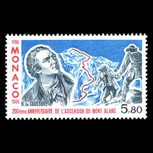 Mónaco 1986 - Primera ascensión al Mont Blanc por el doctor Paccard - Sc 1558 montada sin montar o nunca montada - Imagen 1 de 2
