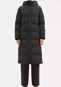 Theory City Hooded Puffer Side Snap Detail Down Midi Coat Deep Green XS;NWT - Picture 1 of 22