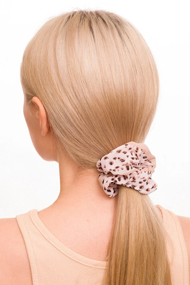 ScarvesMe Exclusive Women Teen Fashion Soft Leopard Scrunchies Hair Tie - Image 1 of 1
