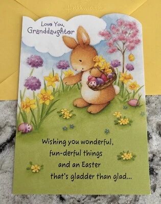 Cartão Hallmark Happy Easter 🐣 Love You, GRANDDAUGHTER Special 5”x7” - Imagem 1 de 4