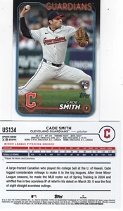 MLB CLEVELAND GUARDIANS 2024 CABE SMITH ROOKIE TOPPS UP DATE # US134 2 CARD LOT - Bild 1 von 1