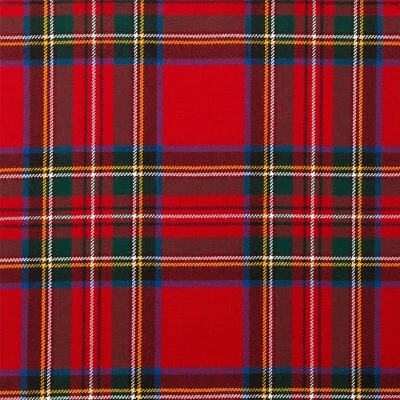 Tecido tartan de lã acrílica Scottish Highland Royal Stewart 8 jardas 16 oz - Imagem 1 de 2