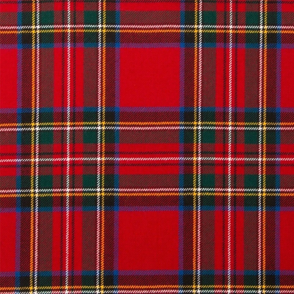 Escocés Highland Royal Stewart Tartán 8 yardas 16 oz tela acrílica de lana tartán Foto 1 de 2