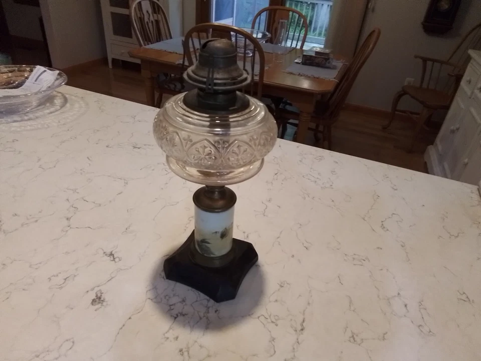 Antique  Porcelain Oil Lamp - Image 1 of 1