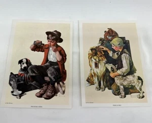 Two 5×7 Lithographs By Norman Rockwell With Presentation Envelope. Practicing... - Picture 1 of 9