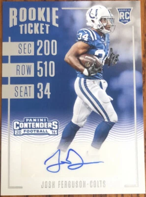 2016 Panini Contenders Rookie Autograph SP Josh Ferguson #137 #’d /212 - Image 1 of 2
