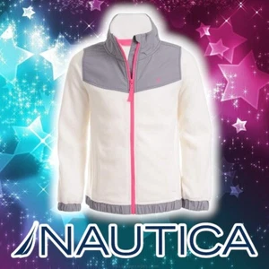 Girl's Nautica White and Gray Fleece Size: M (8/10) - Picture 1 of 8