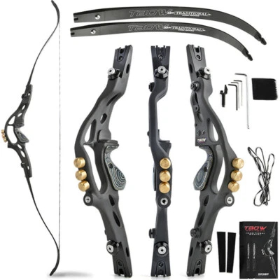 ILF 62" Archery 30-60lbs Recurve Bow 19'' Riser Counterweight American Hunting - Image 1 of 4