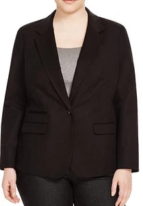 Vince Camuto One Button Closure Rich Black Blazer, Plus Size 22W, Retail $165 - Picture 1 of 7