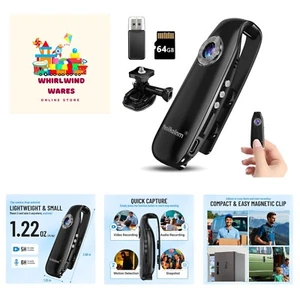 Mini Body Camera with Audio and Video Recording 1080P 64GB Motion Detection V... - Picture 1 of 7