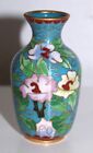 Vintage Chinese Cloisonne Enamel Vase Pink Yellow Lavender Flower Miniature